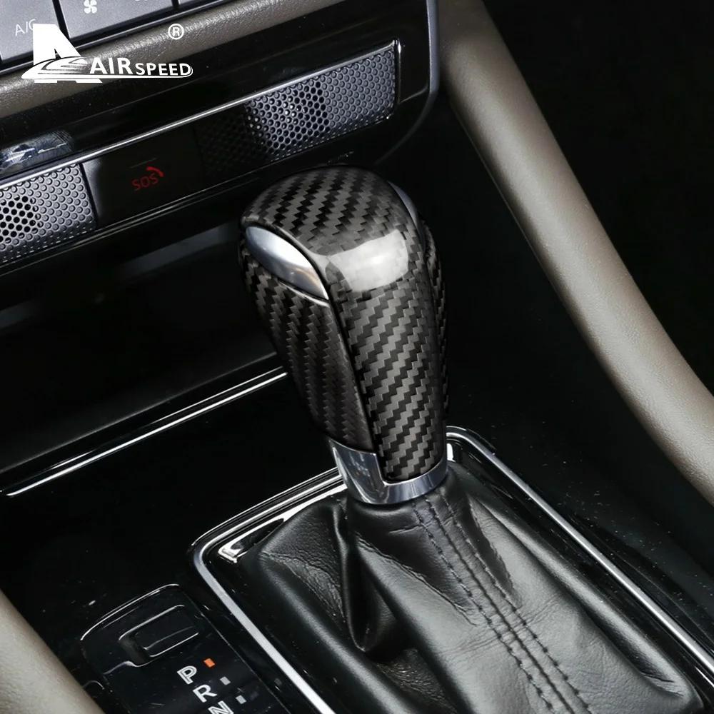 Real Carbon Fiber Sticker Gear Shift Knob Cover for Mazda CX3 CX4 CX5 CX8 ATENZA AXELA 2014 2015 2016 2017 2019 Accessories