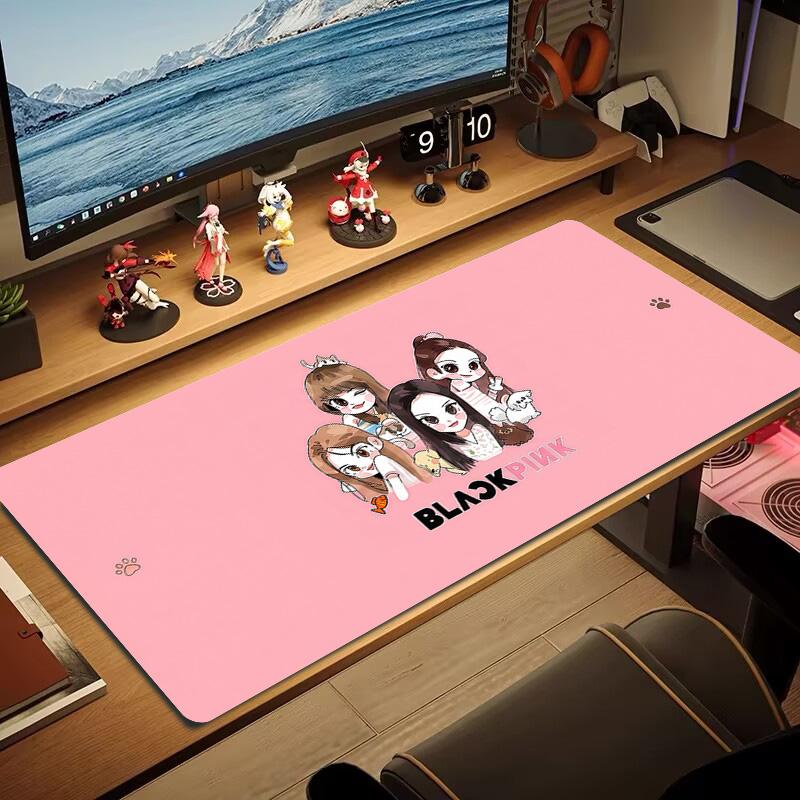 Blackpink Blink Lace Solid Color Mouse Pad Large Gaming Table Cushion Non-slip Laptop Tablet Big Mousepad XXL Mat Mini PC Playmat With Lock edge