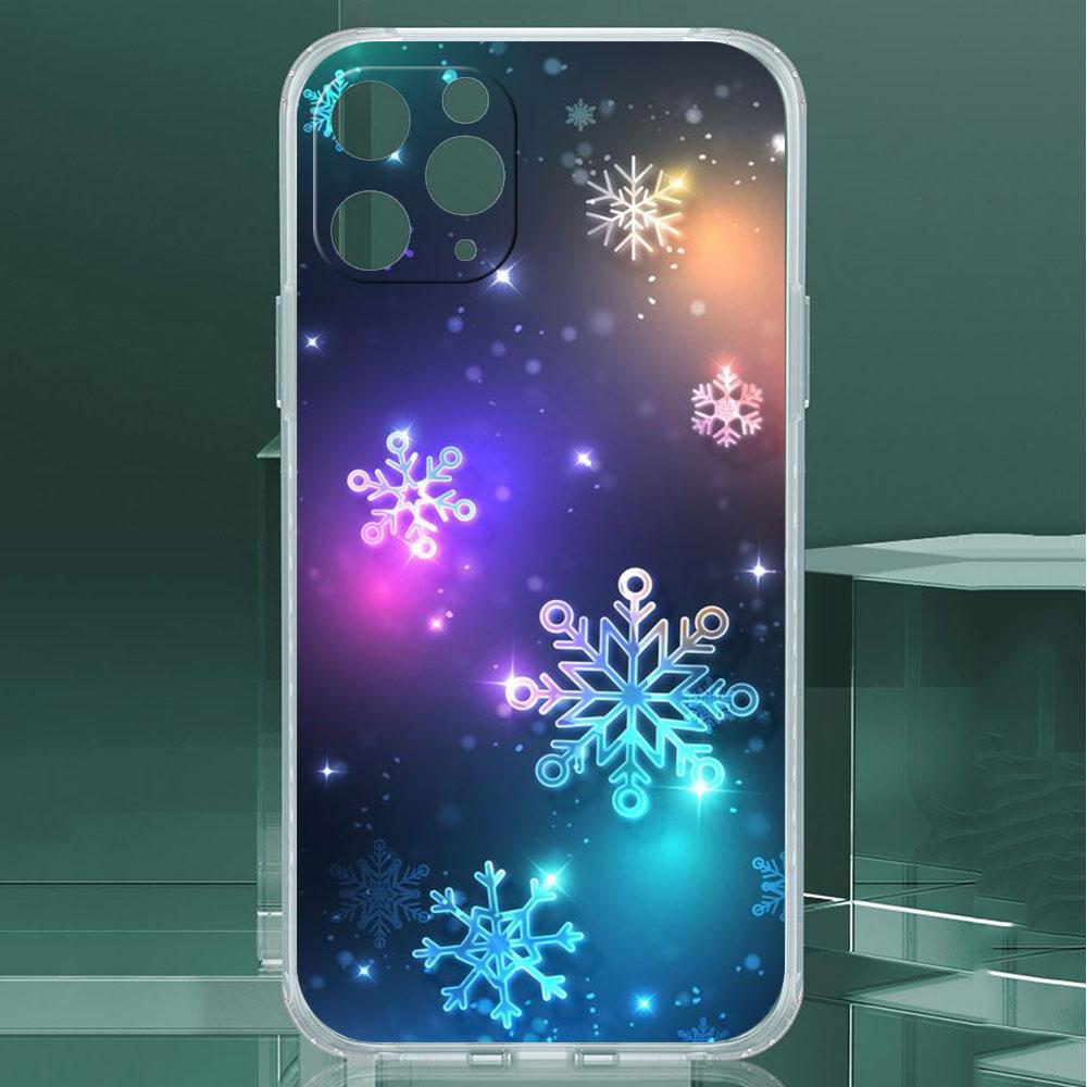 Чехол для Apple iPhone 14 13 11 Pro 12 7 8 Plus SE 2022 XR X XS Max 6 6S Прозрачный силиконовый чехол для телефона Зимний снег Счастливого Рождества