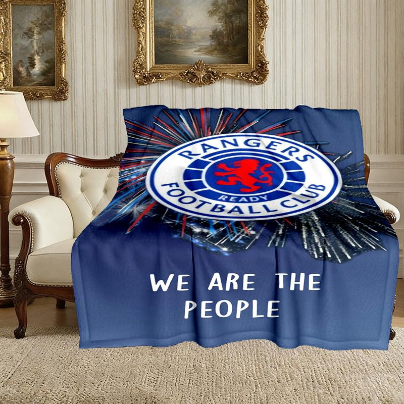 [Rangers FC Blanket] Creative Blanket for Women Men Family Friend on Birthday Mothers Fathers Day Valentines Day