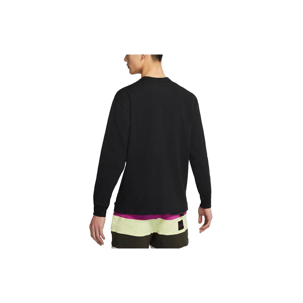 Nike Спортивная одежда Max 90 Футболка с длинным рукавом и карманом с вышитым логотипом Мужские топы Черные DD3875-010