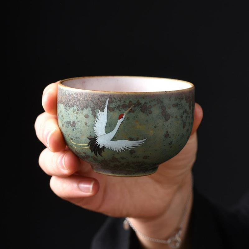 Japanese Style Ceramic Retro Chinese Kung Fu Tea Cups Handmade Rough Personal Master Cup Tea Cups Drinkware Wine Mug Water Mugs