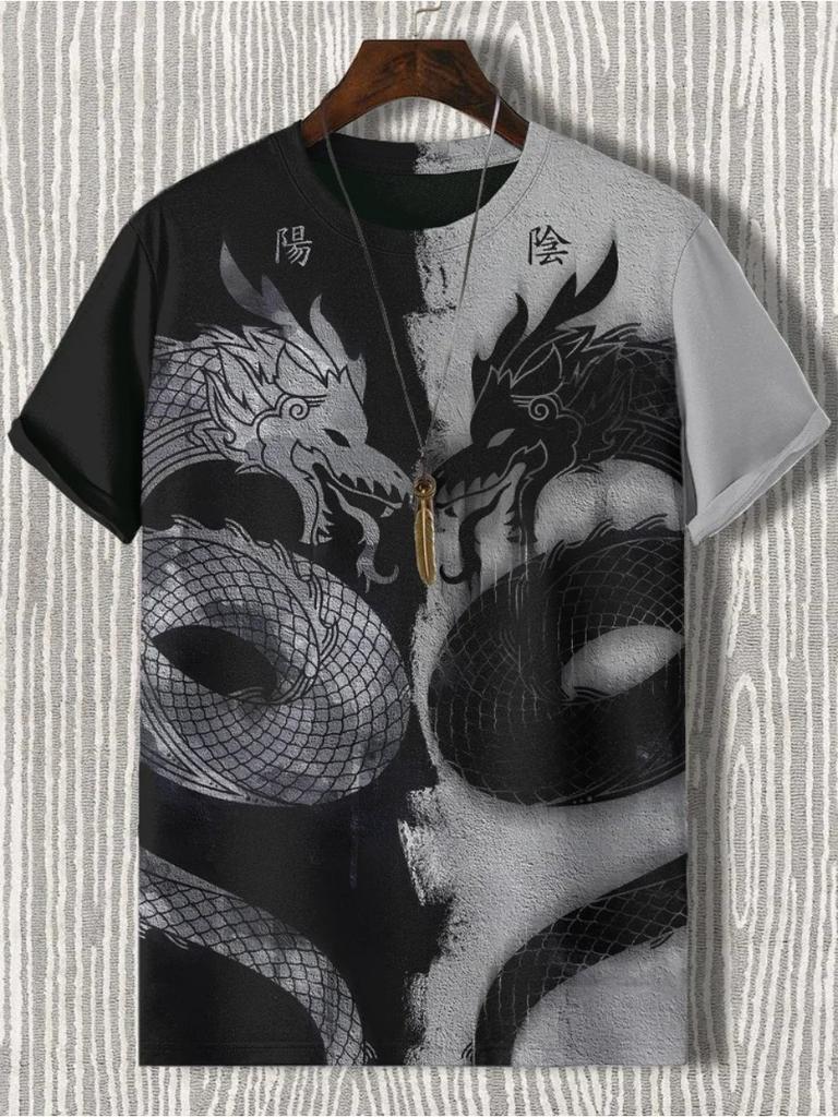 Мужская футболка с забавным принтом животных, футболки с короткими рукавами, топы с 3D-принтом, рубашки с круглым вырезом, летняя повседневная мужская одежда для вечеринок