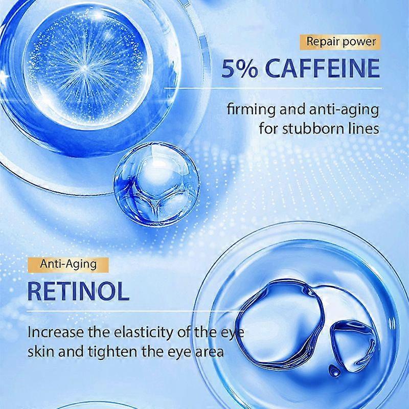 Eye Serum for Dark Circles and Puffiness, 5% Caffeine 8% Retinol Under Eye Cream with Build-In 3D Roller Applicator, Hyaluronic Acid Peptide for Hydra