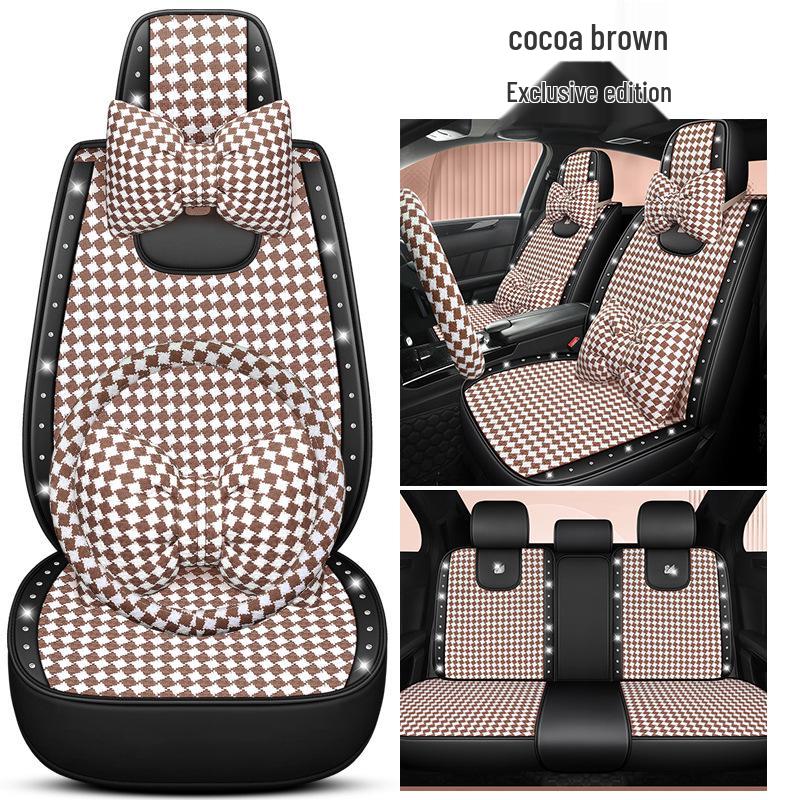 XMS Diamond Pattern 9D Car Seat Cushion, All-Season High-End Fabric, New Model Seat Cover