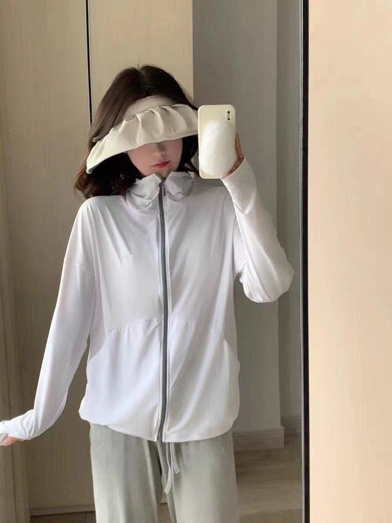 Женская куртка Ice Silk Sun Protection Jacket 2024 года — летняя однотонная, дышащая, легкая и свободная