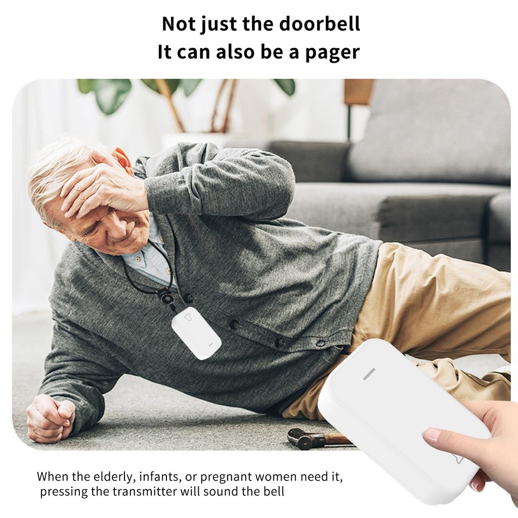 Беспроводной дверной звонок с автономным питанием, водонепроницаемый умный дверной звонок без батареи, дистанционное расстояние 150 м, 2