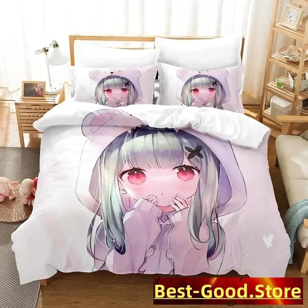 Vtuber Hololive Uruha Rushia Комплект постельного белья Single Twin Full Queen King Size Комплект постельного белья Adult Kid Спальня Пододеяльники Наборы Аниме