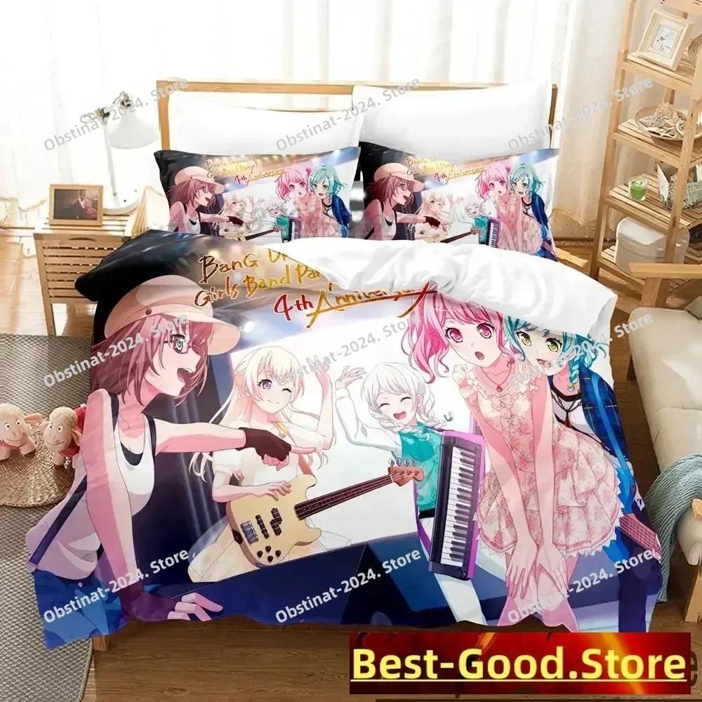 3D BanG Dream Аниме Девушки Группа Вечеринка Комплект Постельного Белья Принт С Наволочкой Покрывало На Подушку Постельное Белье Мягкое Односпальное Двуспальное Queen Super King Размер