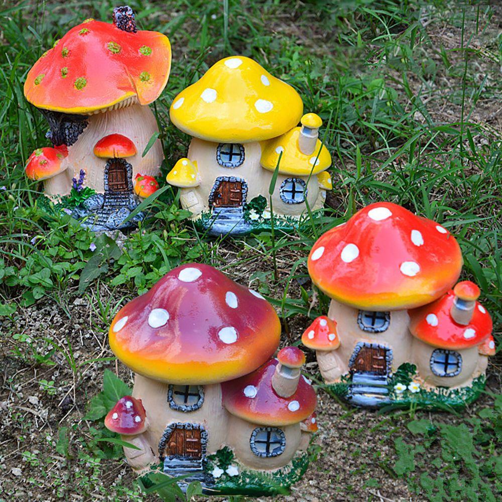 Scenery Making Miniature Mushroom House Fairy Garden Decor Micro Landscape Toadstool Figurines