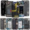 Чехол-накладка с рисунком печатной платы для iPhone 17 16 15 14 13 12 11 Pro Max 17 Air Plus Ударопрочный Мягкий ТПУ Чехол Fundas