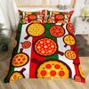 Комплект постельного белья с изображением пиццы, комплект постельного белья в деревенском стиле с изображением фруктов и овощей, 3 предмета для детей и подростков, декор спальни, постельное белье с изображением вкусной еды