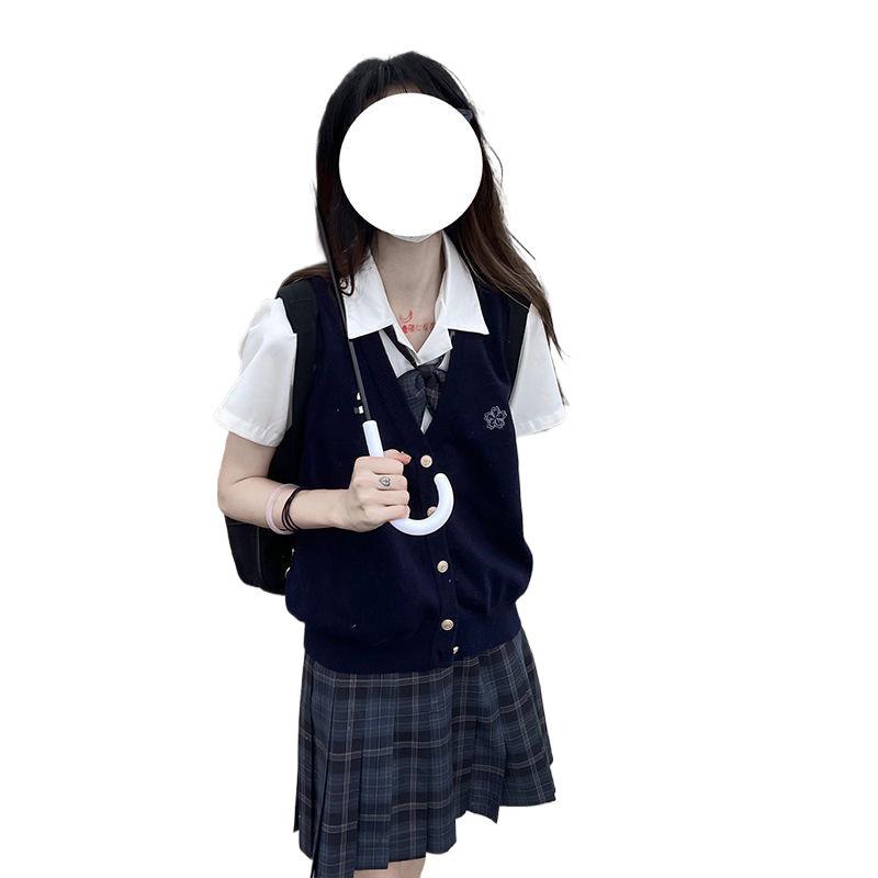 Оригинальный осенний вязаный кардиган-жилет Takinogawa Gakuen - Серый жилет-свитер на весну