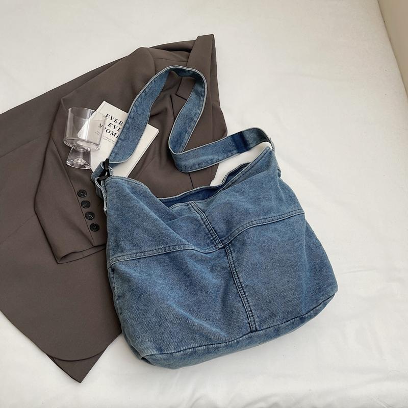 Джинсовая сумка женская сумка через плечо хозяйственная сумка большой емкости студенческая сумка для занятий