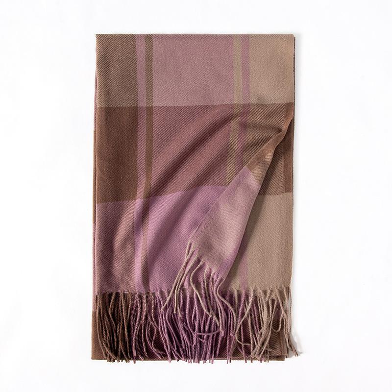Deqing Siyue Plaid Cashmere Scarf Winter Scarf Women'S Shawl Thickened Warm Fringed Scarf