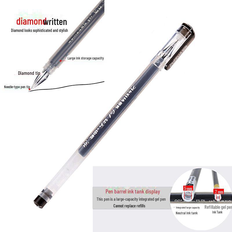 Ручка Diamond Head 801 Full Needle Carbon Neutral, большая емкость 0,38, канцелярские принадлежности для студентов