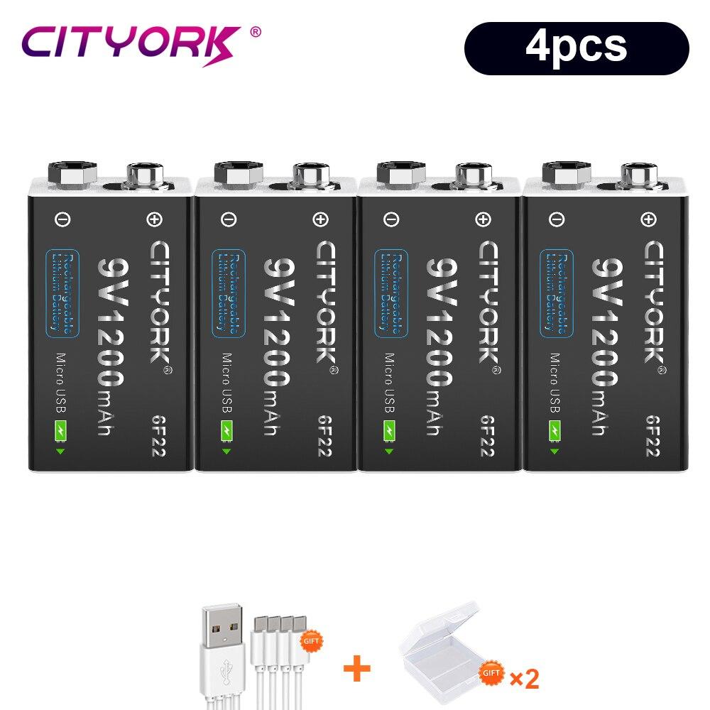 9 В перезаряжаемая батарея 1200 мАч 6F22 9 В зарядные батареи Micro USB с USB-кабелем для металлоискателя, микрофона, игрушечного мультиметра