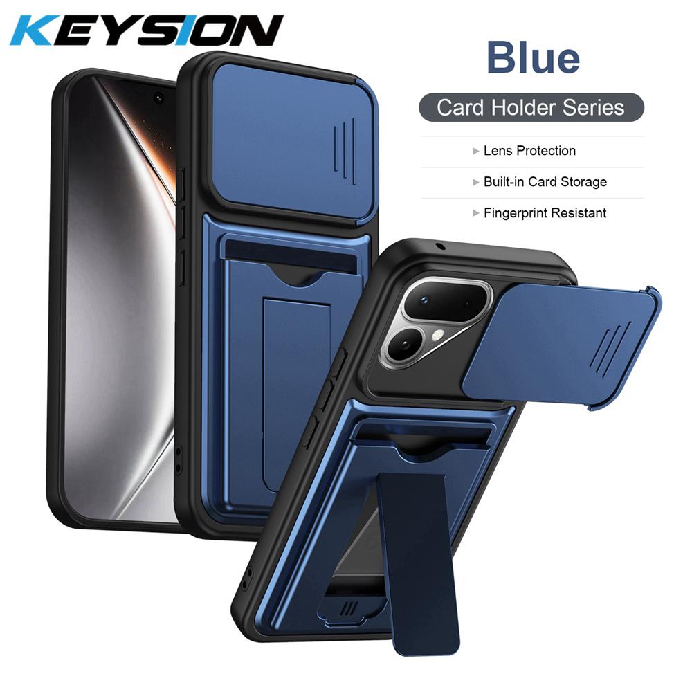 KEYSION Чехол-кошелек с держателем для карт для TECNO POVA Curve 2 5G, с защитой выдвижной камеры, вертикальной подставкой, противоударной задней крышкой
