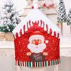 Christmas new printed chair cover Christmas big hat chair cover Home decoration cartoon old man snowman stool cover