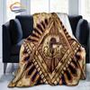 Print Freemasonry Flannel Blanket Masonic Air Conditioning Sofa  Portable Travel Camping   Suitable for All Season