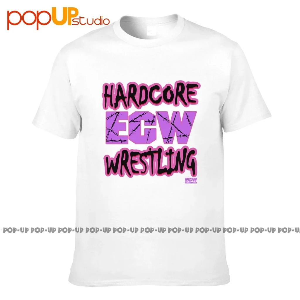 Vtg Ecw Hardcore Wrestling 90S P281 Tshirt Design Natural High Quality Tee Shirt