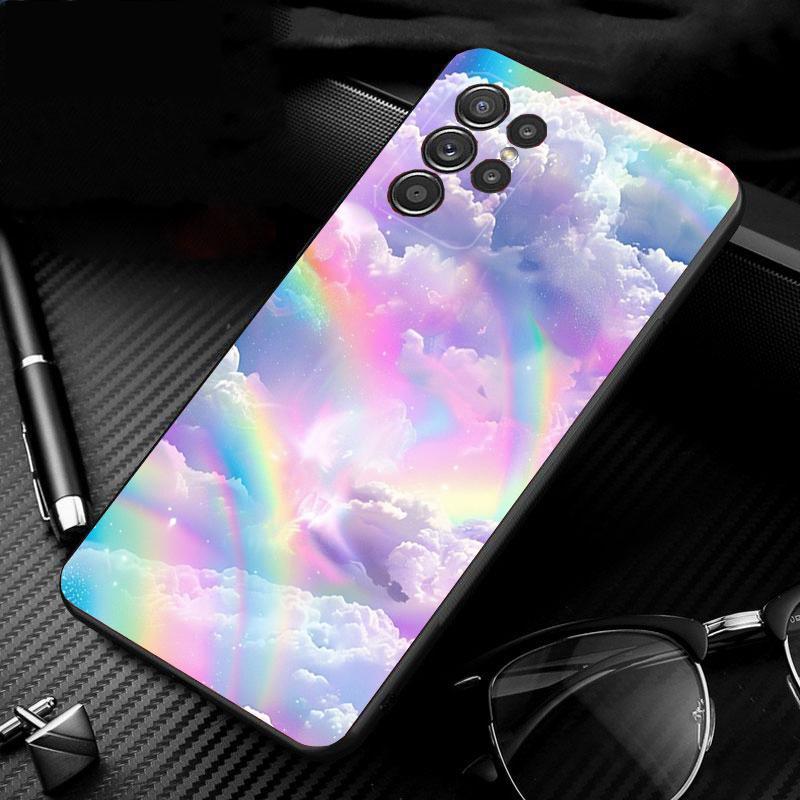 Phone Case For Samsung Galaxy S25 S24 S23 S22 S21 Ultra S24 S23 S22 S21 S25 Plus S24 S25 FE Rainbow clouds