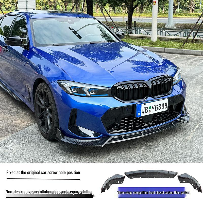 Комплект переднего сплиттера и бампера для BMW 3 серии 20-25 - Черный MP
