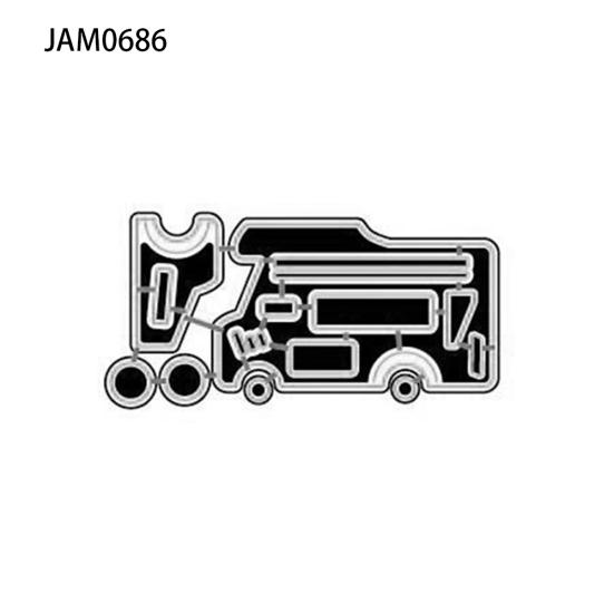 Вырубной штамп для дома на колесах, скрапбукинг, тиснение, альбом, карточка, трафарет