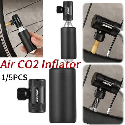 Насос для накачки шин CO2 с изолированным чехлом, портативный велосипедный насос, клапан Schrader Presta, инфлятор CO2 для велосипедных шин, аксессуары для велосипеда, черный
