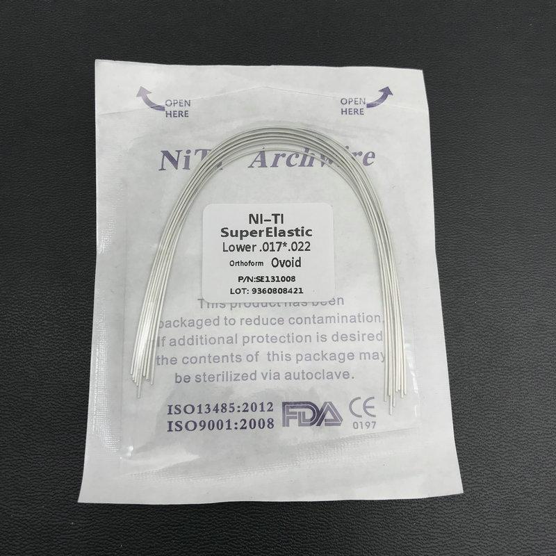 Суперэластичные ортодонтические дуги из никель-титана - Прямоугольные и Овальные, 10 штук