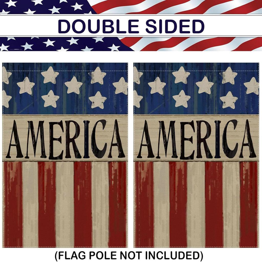 7.4 Садовый флаг 12x18 дюймов, двусторонний, патриотический американский флаг, украшение двора, небольшой сезонный уличный декор для летнего Дня независимости, Дня памяти