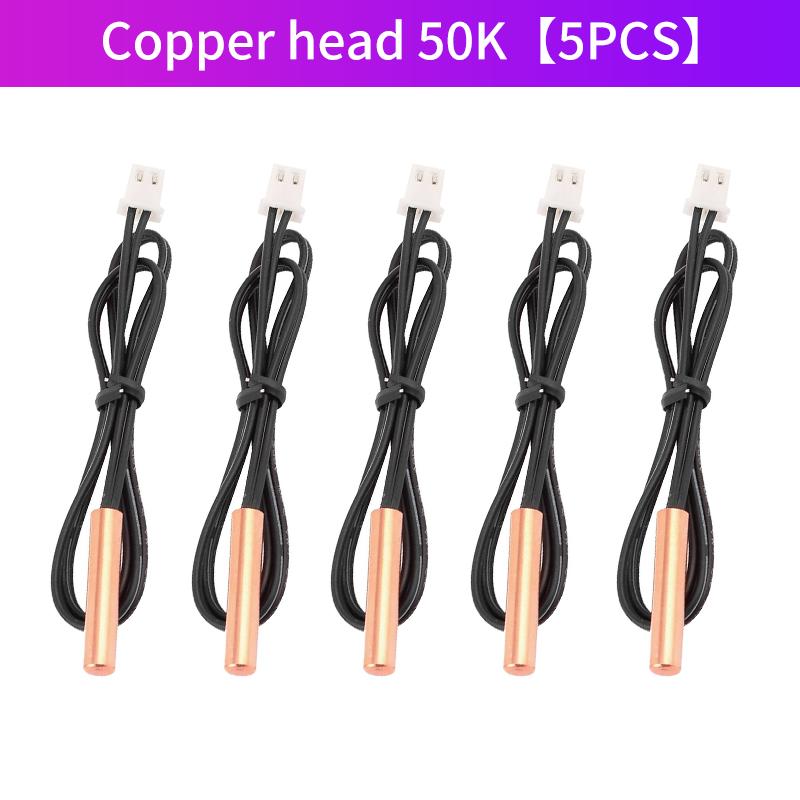 5PCS Universal Air Conditioner Temperature Sensor Rubber Copper Head 5K 10K 15K 20K 25K 50K NTC Probe for Solar Electric Water H