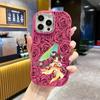 Phone case: 2D flat design suitable for iPhone 18 17 16 15 14 13 Pro protective case, couple style, lotus girl, Christmas and Halloween gifts