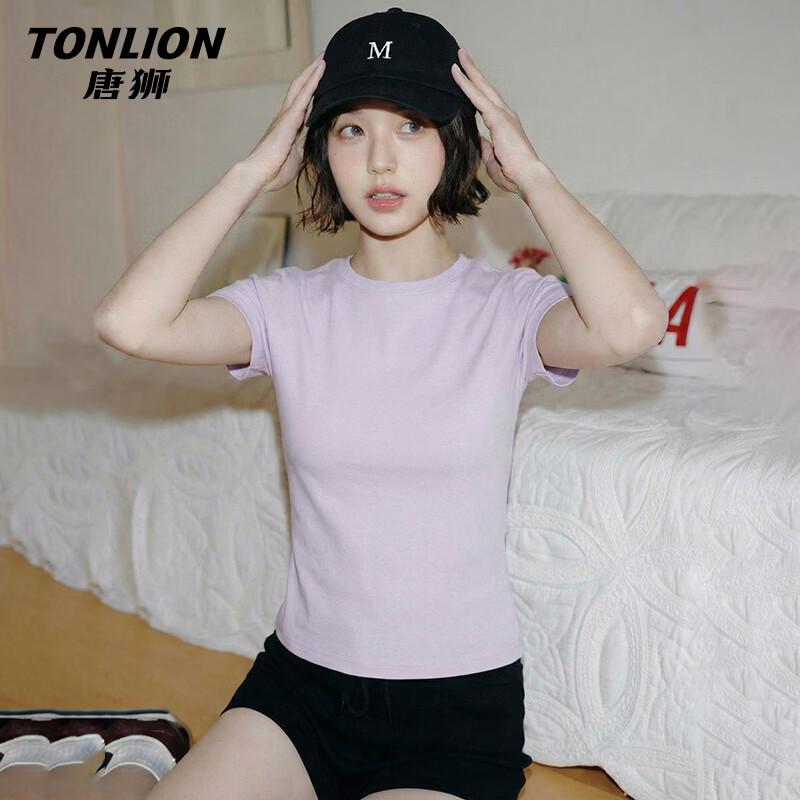 TonLion Women's Slim Fit Short Sleeve Round Neck T-shirt