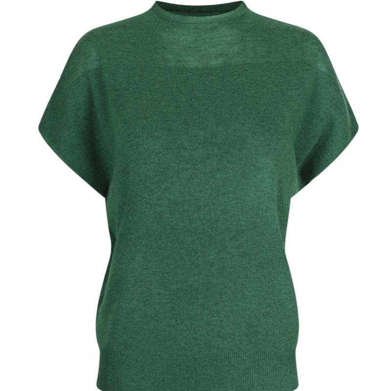 Shop   Women QuarTer Polo Simple Raglan Cap Sleeve KniT T shirT Beige Bom Wkn260