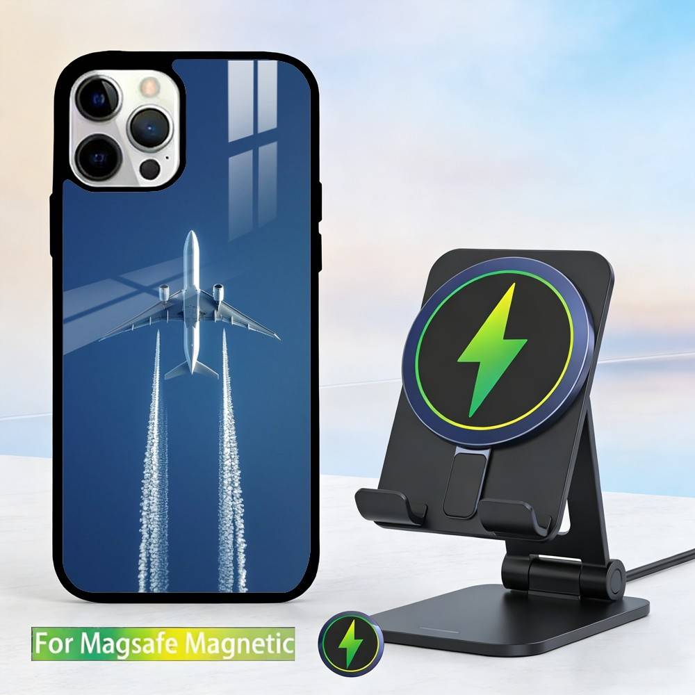 Airplane Plane Phone Case For iPhone 14,16,15,13,17,12,Plus,Pro,Max Magnetic For Magsafe Frosted Cover