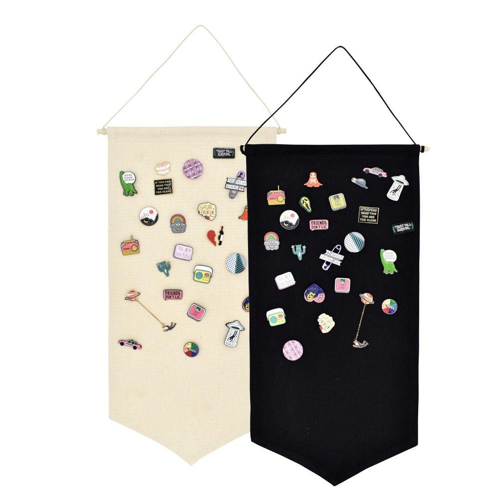 Nordic Ins Style Blank Canvas Hanging Decor Room Decoration Brooch Display Flag Pin Badge Holder