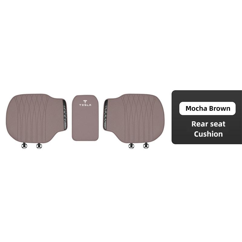 Nappa Leather Car Seat Cushion Cover Auto Sofa Cushioning For Tesla Model-Y Model-3 Model-X Model-S Cybertruck Roadster SpaceX