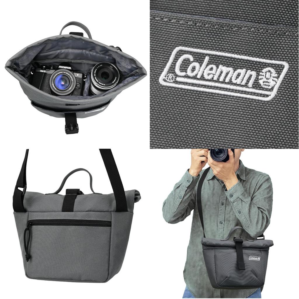 Etsumi & Coleman Camera Bag, Shoulder Bag, Coleman Roll Bag, Small, Compact and Lightweight, Men's and Women's, Gray, VCO-8788