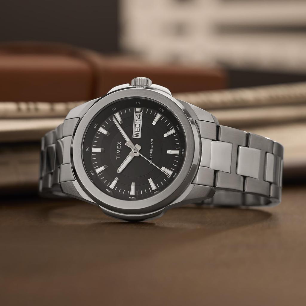 Мужские часы TIMEX Essex Quartz 5 ATM Водонепроницаемые Минеральное Стекло Черный Циферблат TW2Y21000, Механизм, Водонепроницаемость, Стекло, Циферблат, [Оригинал]