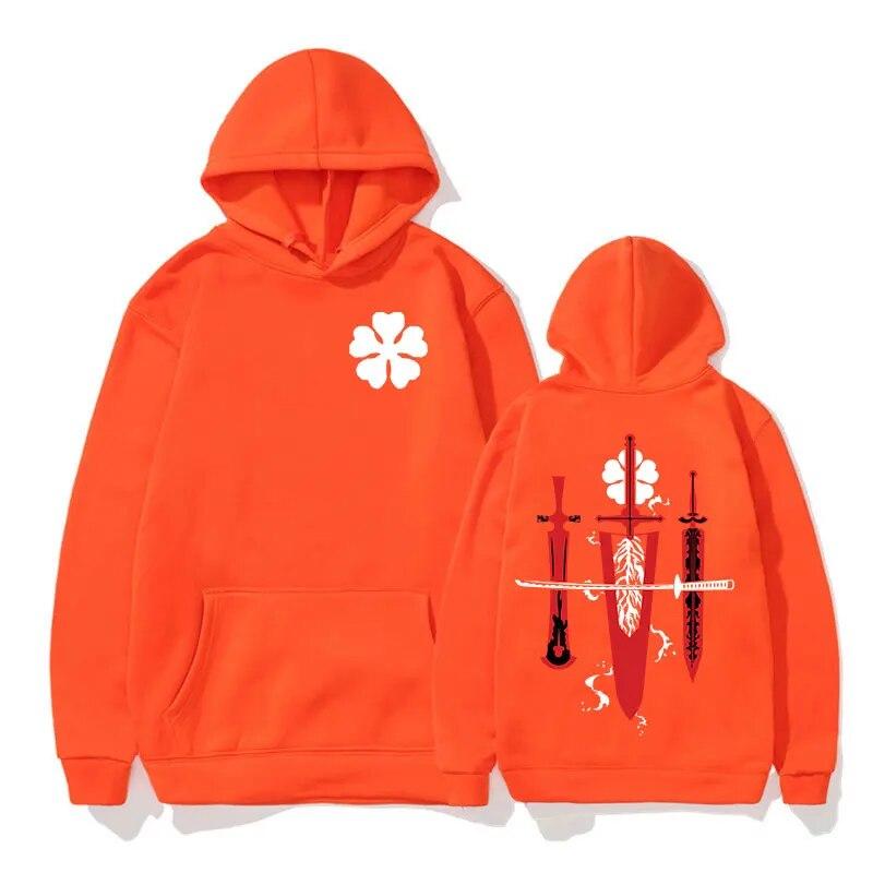 Пуловер с капюшоном в стиле аниме «Черный клевер Asta», винтажные толстовки Харадзюку унисекс, модные толстовки унисекс, большие толстовки Y2K, свободная уличная одежда