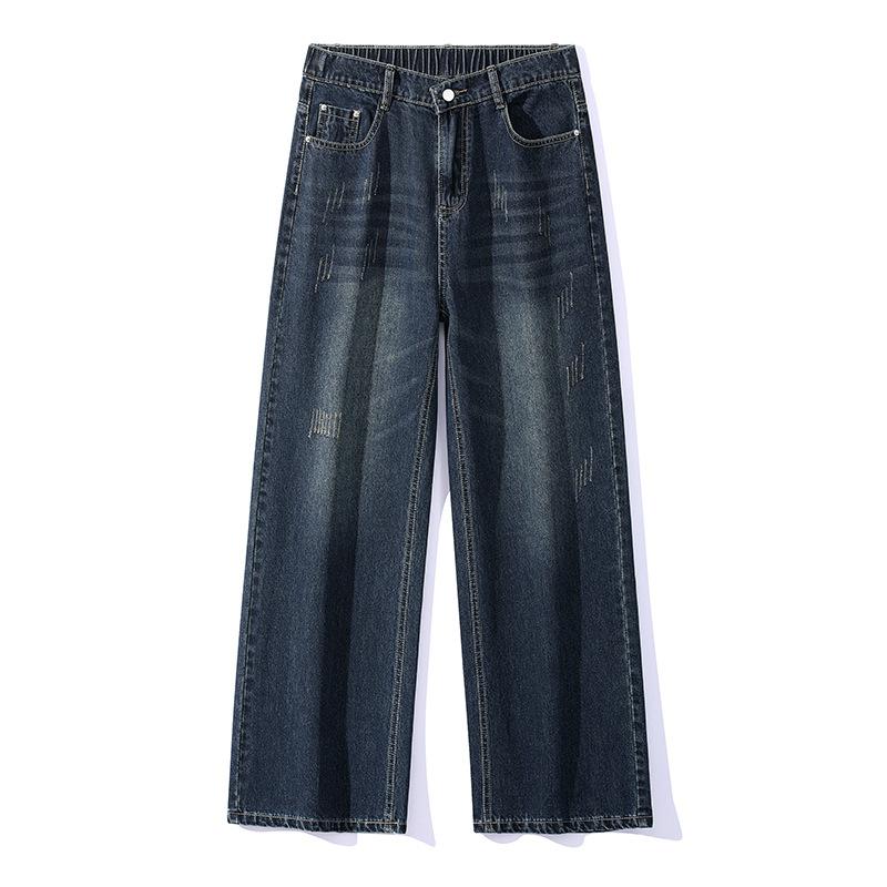 Jeans for Men and Women, High-end, Loose Straight, Gender-free Washable, All-match Wide-leg Pants