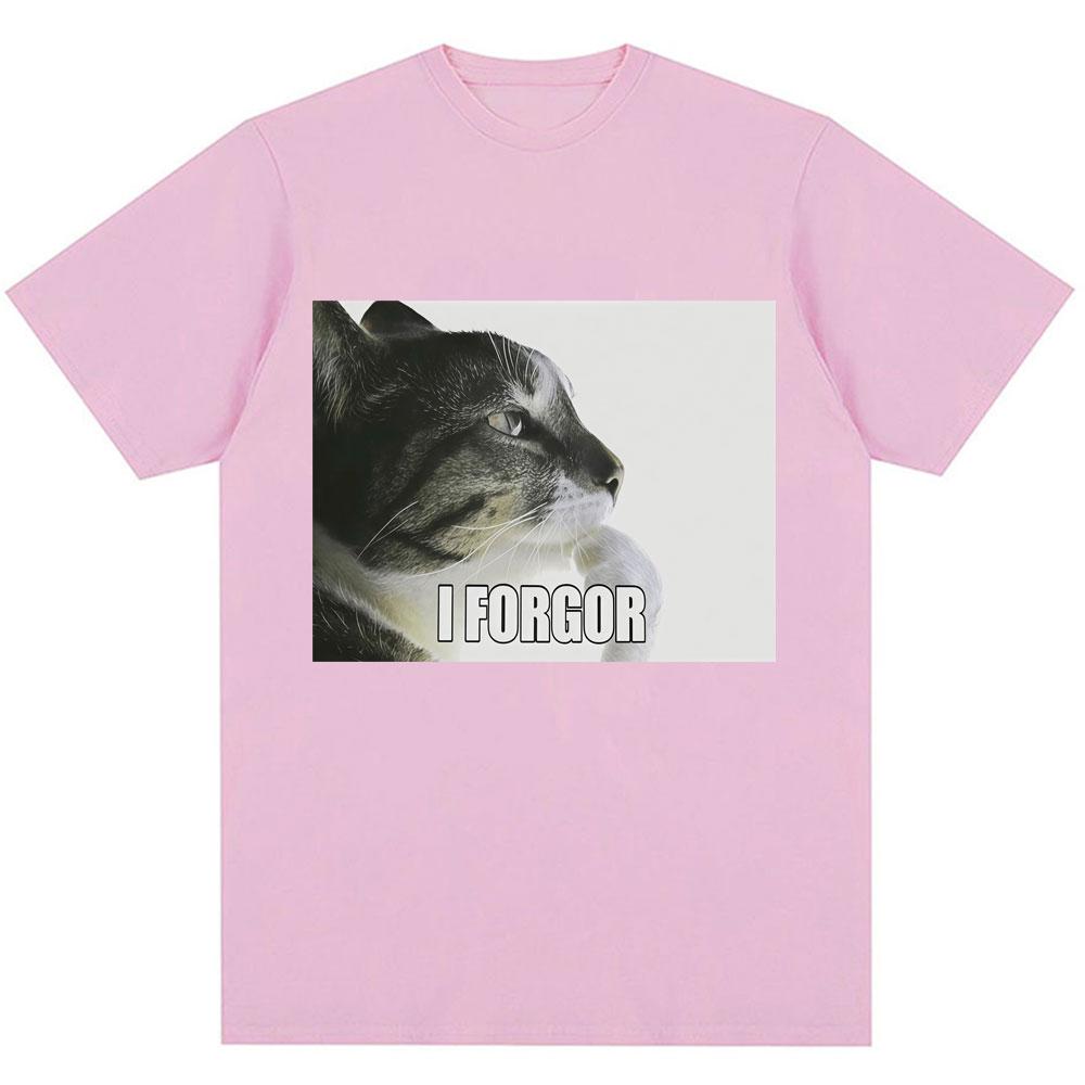 Я Забыл Смешной Мем с Котом Графическая Футболка Мужская Женская Модная Юмор Винтажные Футболки Оверсайз Хлопок Повседневная Футболка Уличная Одежда Подарки