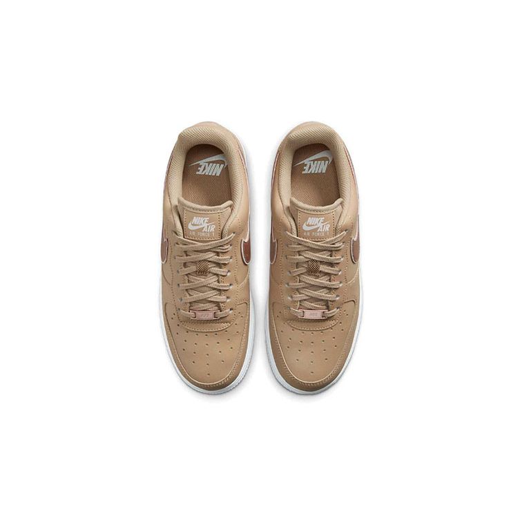 Nike Air Force 1 07 Essential Hemp Metallic Rose Gold Женские кроссовки Коричневые светло-мягко-розовые белые DD1523-200
