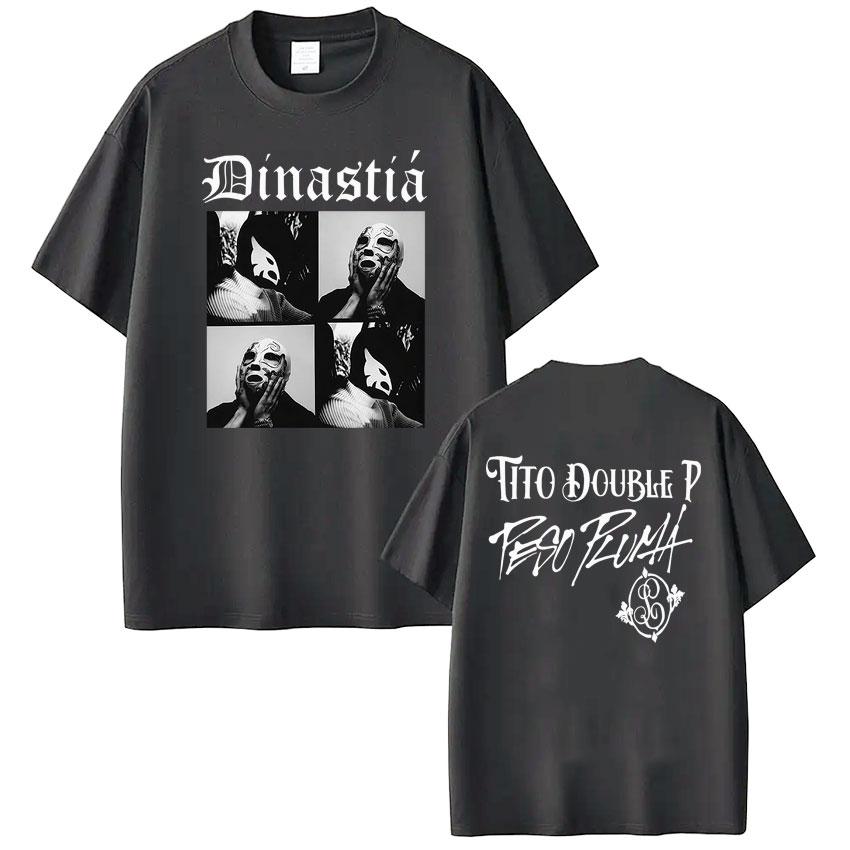Rapper Peso Pluma Tito Double P Dinastia Album Vintage Print Tees Men Women Fashion Tshirts Gothic Punk Casual Cotton Tshirt