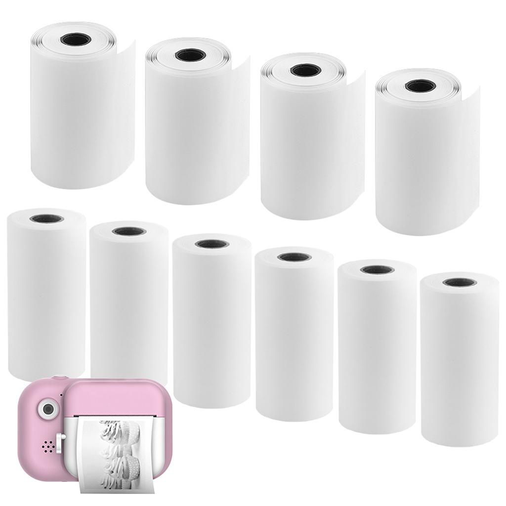10rolls White Kids Camera Wood Pulp Thermal Paper Instant Print Students Gift