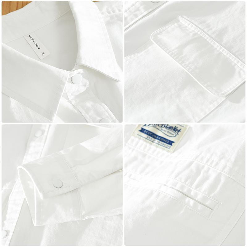 Рубашки-карго в японском стиле для мужчин, новые модные повседневные рубашки с длинным рукавом из 100% хлопка для мужчин, весна и осень, уличная одежда, свободные топы для молодежи