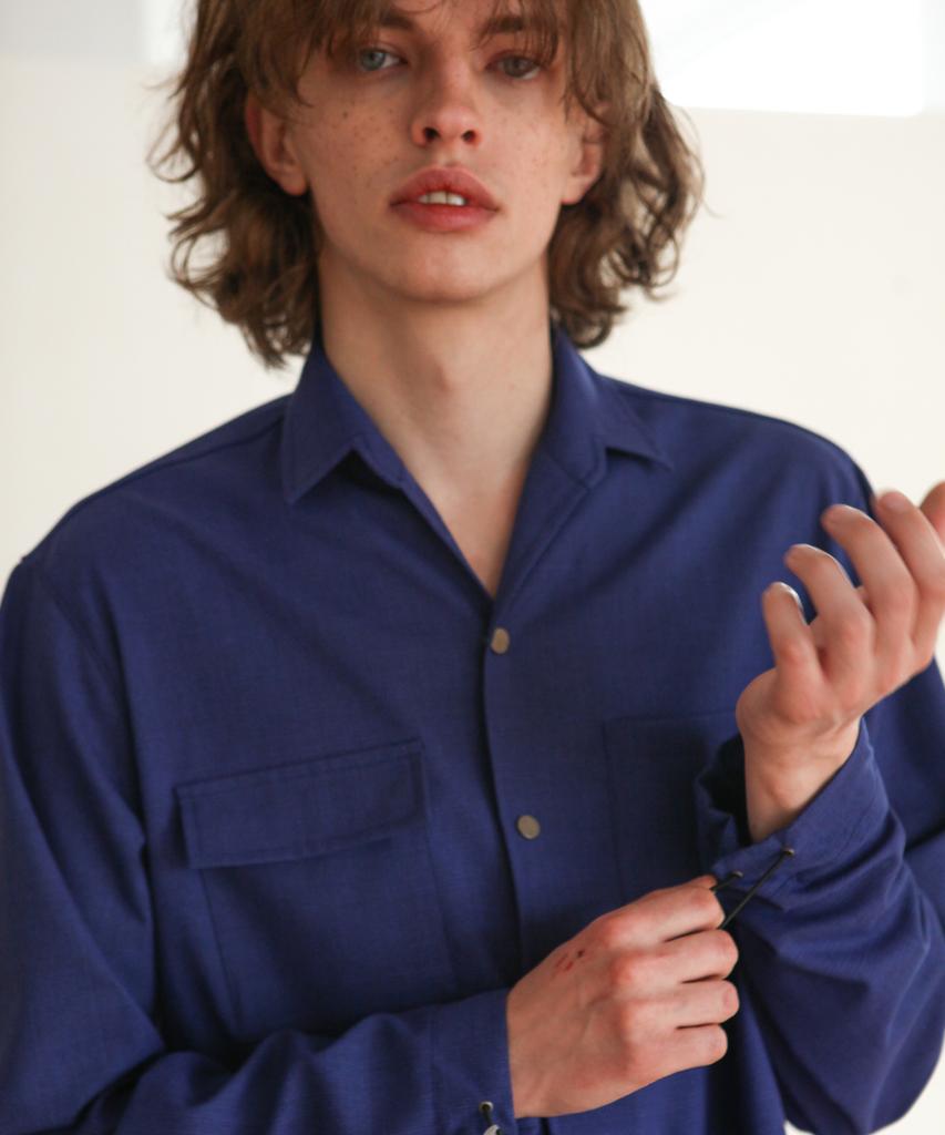TRIP LE SENS Oversized String Shirts Jacket Navy