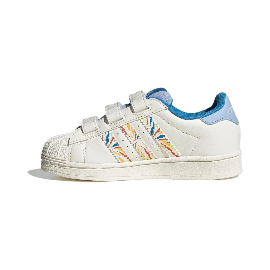 Adidas Originals Superstar Comfortable Casual Durable Low-Top Kids Skate Shoes Kids Sneakers White Blue IF4320