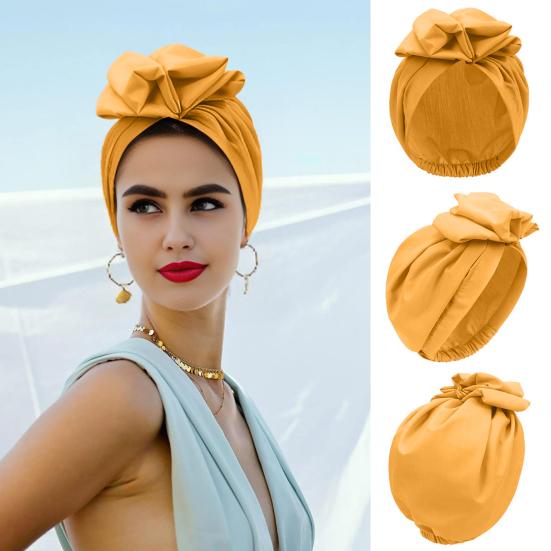 Тюрбан шляпа ретро французский стиль цветочный декор женская шляпа однотонный цвет дышащий